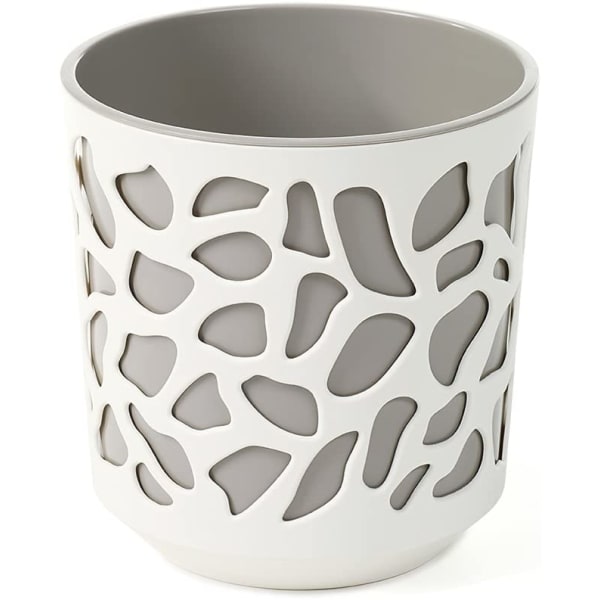 Vaso duet 300 mm - creme e taupe