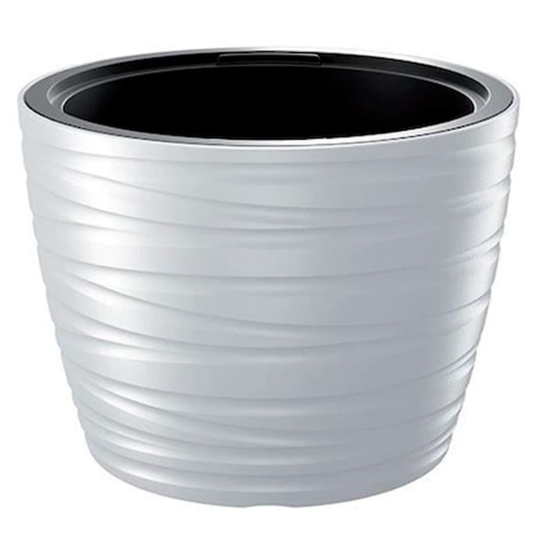 Vaso de plástico maze 22l com depósito, branco 37,5x37,5x27,9 cm