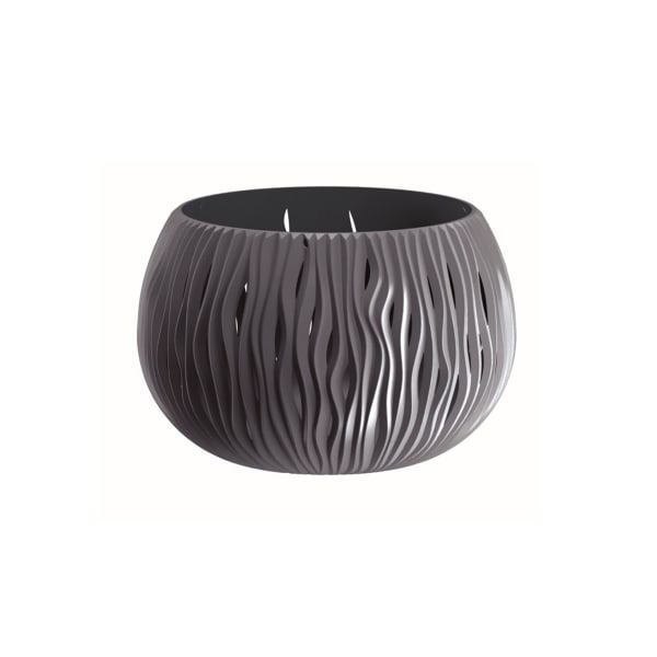 Vaso bowl sandy plástico com depósito, antracite, 11x14,4x14,4 cm