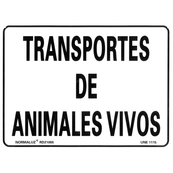 Señal transporte animales vivos