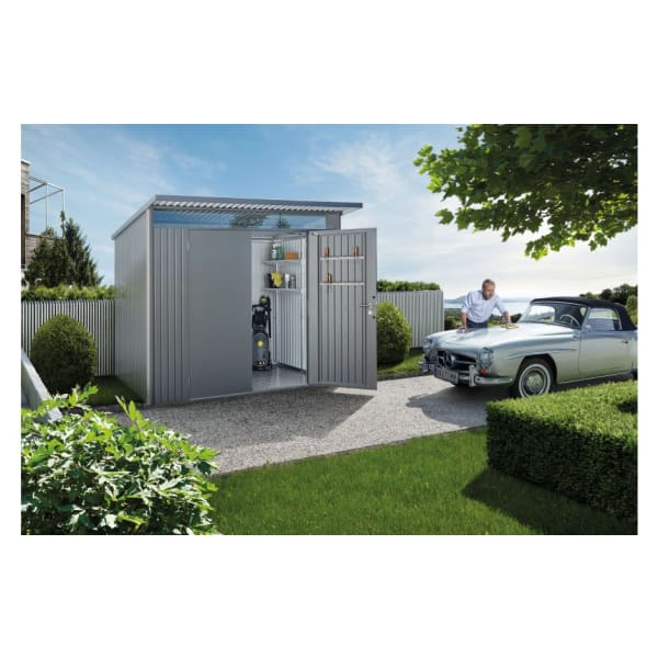CASETA METALICA BIOHORT JARDIN AVANTGARDE A8 COLOR PLATA