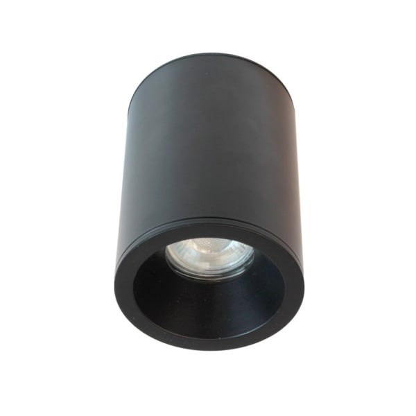 Foco de superficie para baños o exterior cilindrico negro 1xgu10 ip65