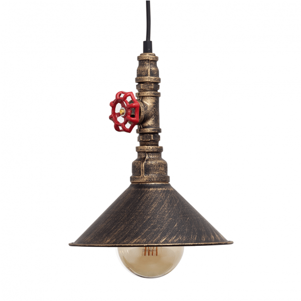 Lampara Colgante Bentz 1xe27 Negro/dorado Reg.x22 de FABRILAMP.