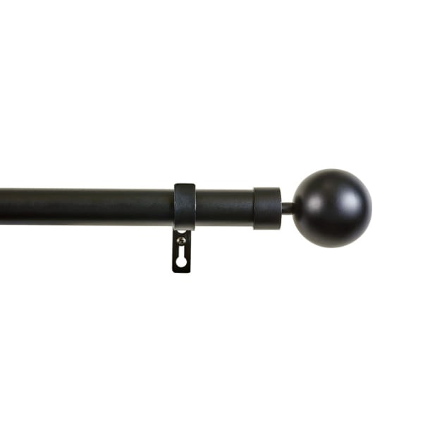 Barra para cortinas, barra de metal extensible 28mm diámetro esfera negra,