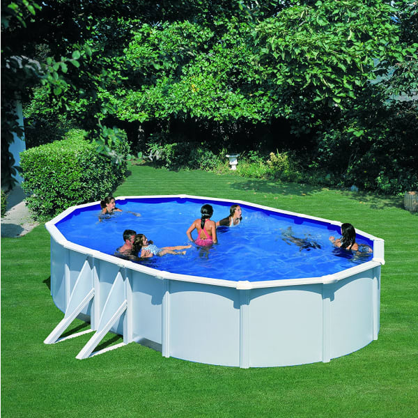 Piscina de aço branca 610 x 375 x 120 cm