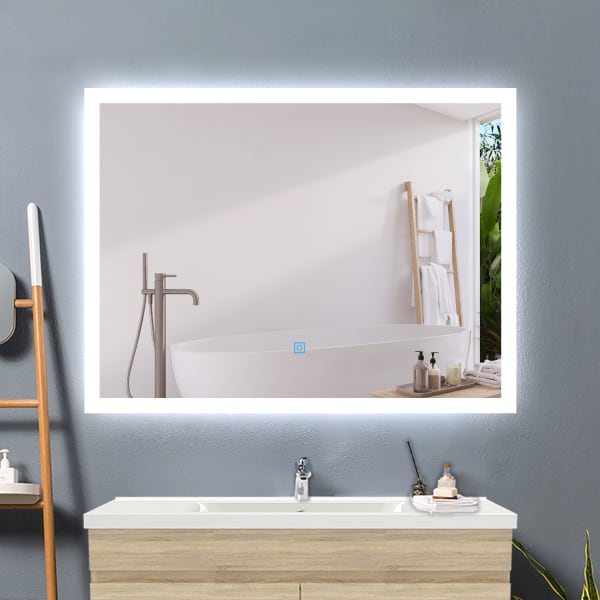 Espelho de casa de banho led 80×60cm + anti-embaciamento