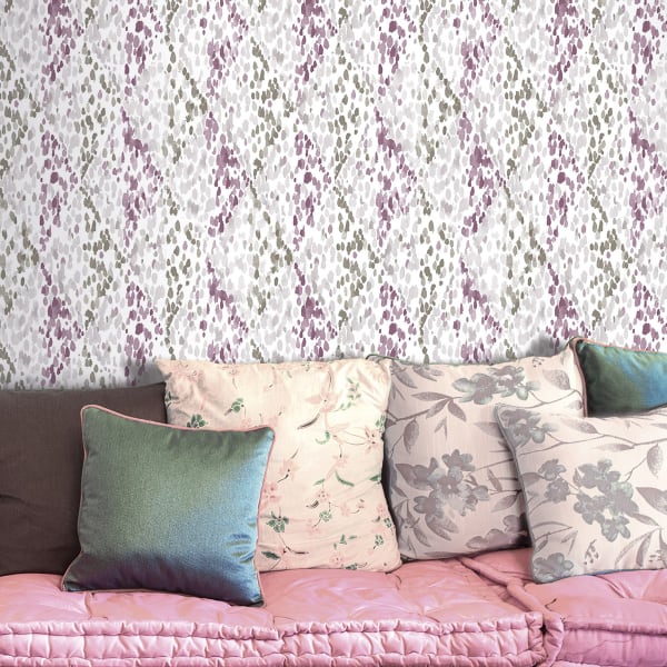 Papel pintado tnt con efecto rombo granate