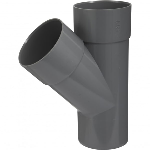 Breve conexión pvc 45° para pegar, hembra/macho, d100