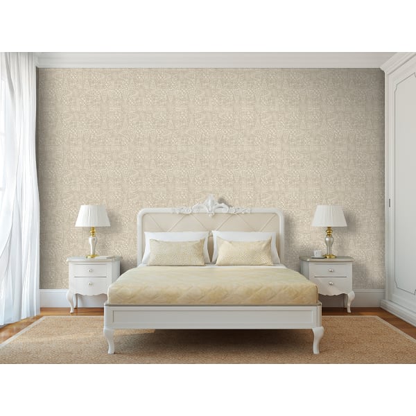 Papel pintado texturizado tnt efecto relieve grabado craft beige