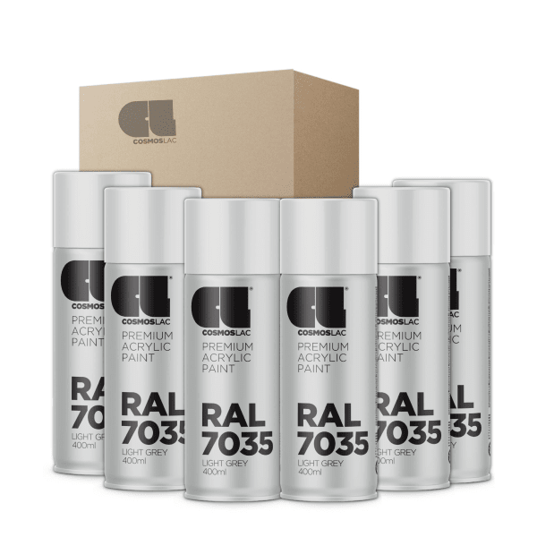 6 x spray premium acrylic brillante ral  400 ml (ral 7035 gris luminoso)