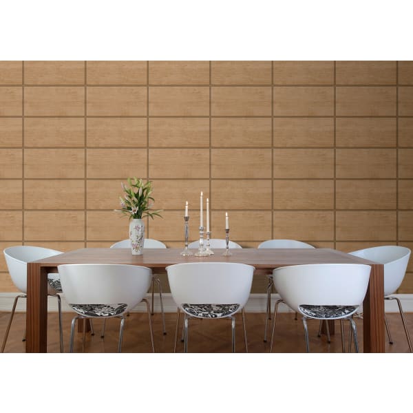 Papel pintado tnt cuarterones de madera wooden panel cerezo y cobre