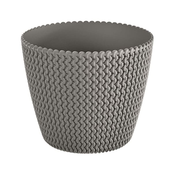 Potão redondo 18.6L Spplefy Pot de plástico cinza, Ø34.1 x28,9 cm