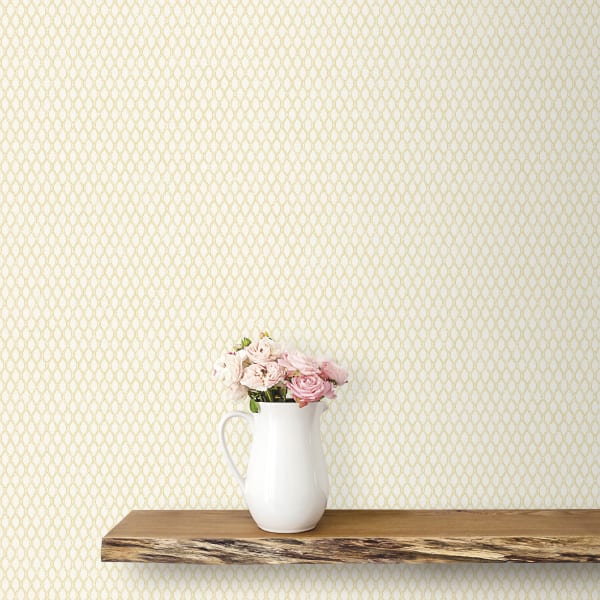 Papel pintado texturizado tnt doble enlaces amarillo