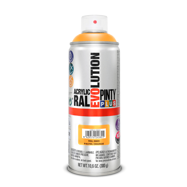Spray acrilico brillante pintyplus ral 400 ml (ral 2003 naranja pálido)