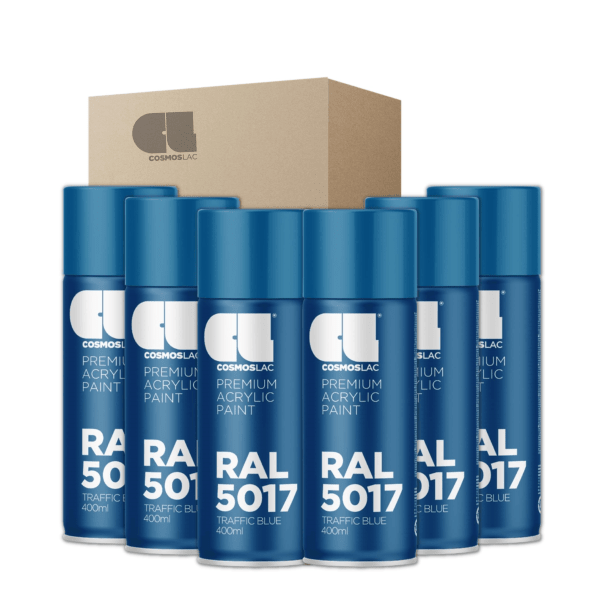 6 x spray premium acrylic brillante ral  400 ml (ral 5017 azul trã¡fico)