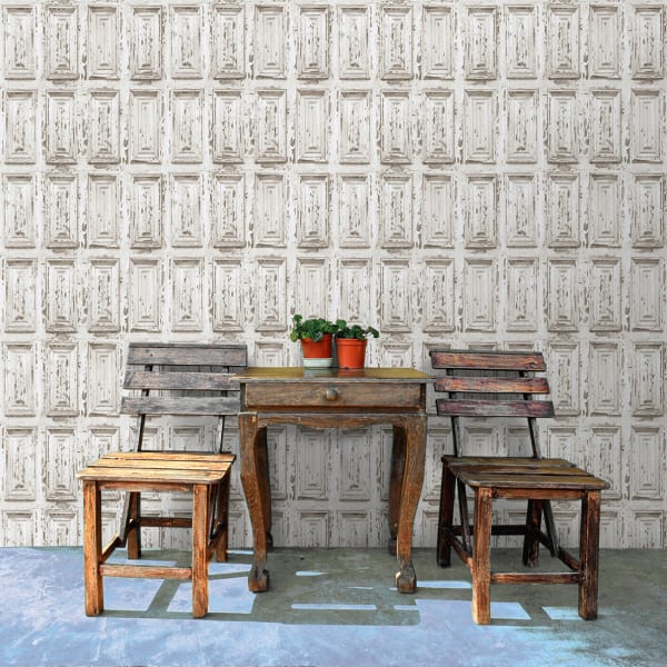 Papel pintado texturizado tnt cuarterones decapados stromboli beige