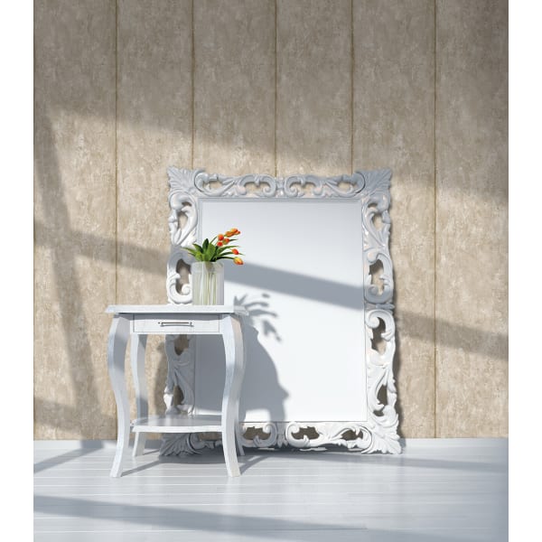 Papel pintado tnt textura cemento raya dorado