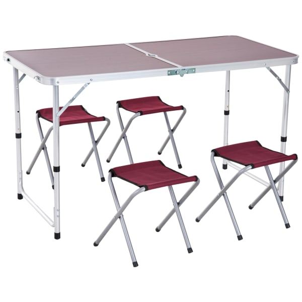 Conjunto de mesa y sillas de jardín aluminio, metal, mdf, tela oxford