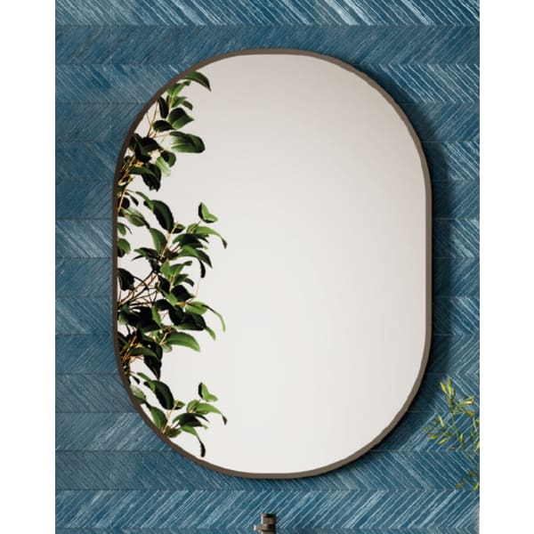 Espejo ovalado negro reversible 75 x 100cm