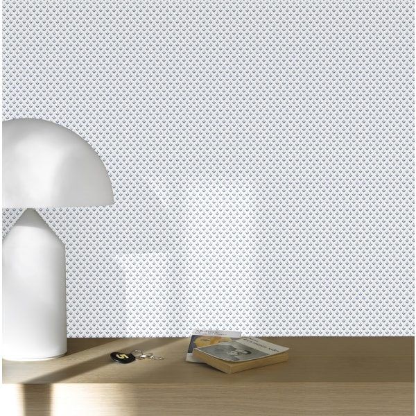 Papel pintado texturizado tnt pequeño tulipan azul marino