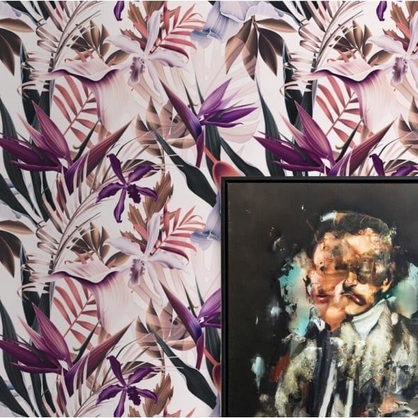 Papel pintado exótico tropical hawaiano rosa