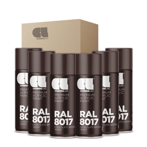6 x spray premium acrylic brillante ral  400 ml (ral 8017 chocolate)