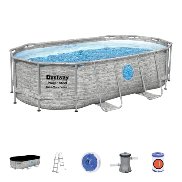 Conjunto de piscina desmontável power steel™ swim vista series™ ii de