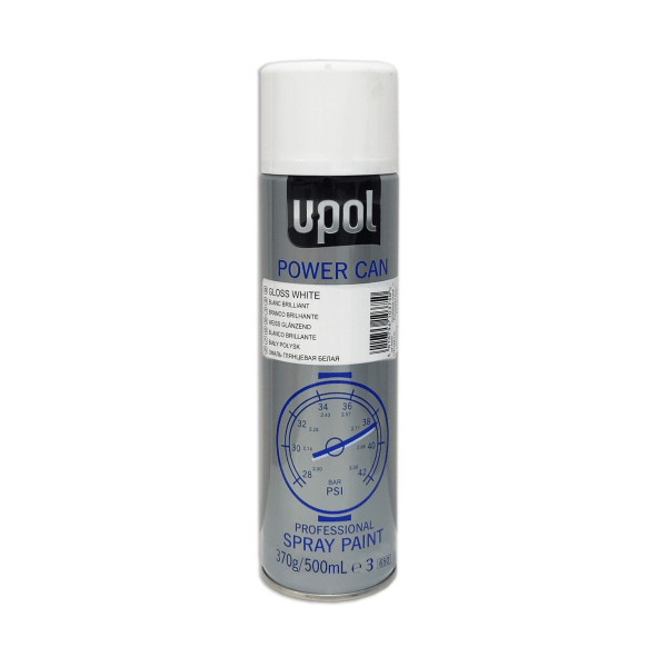 Spray  u-pol power can pcgw blanco brillante 9010 500 ml