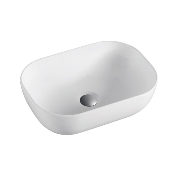 Lavabo para baño sobre encimera cerámico | 45,5cm x 33cm | blanco mate