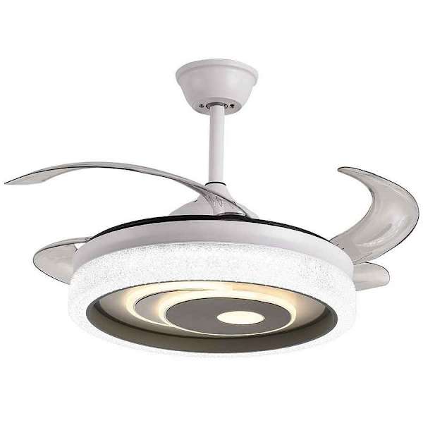 Ventilador con motor DC, modelo TRIO blanco, led 36w Interlusa