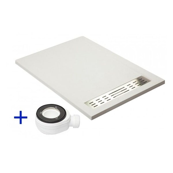 Base de duche Premium de Mineral Antiderrapante 70x130 Branco - Ral 9003