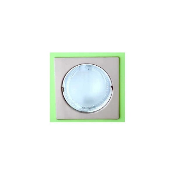 Downlight embutido 1xE27 9x18,8x18,8 cm s/lâmpada quadrada níquel corte 17d