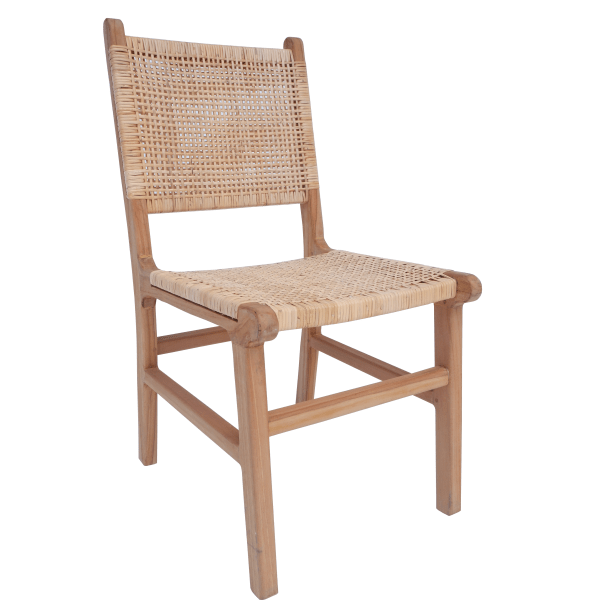 Cadeira de madeira teka para sala de jantar chillvert parma 42x56x88 c