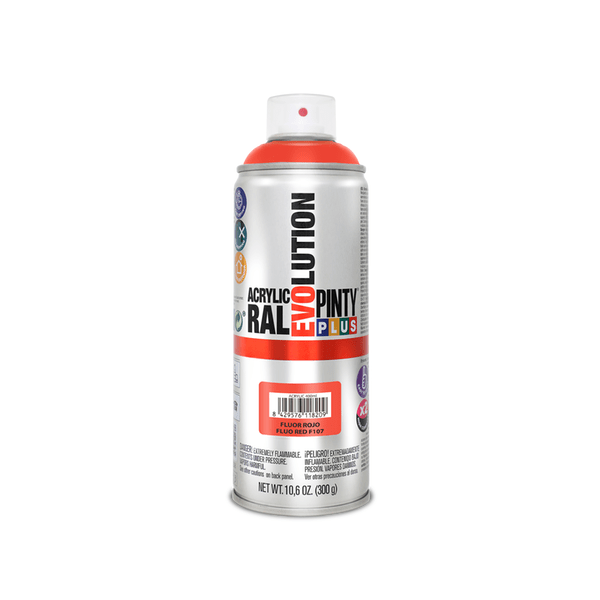 Spray fluorescente pintyplus 400 ml (rojo f107)