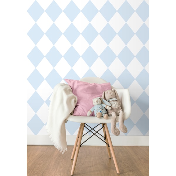 Papel pintado rombos azul