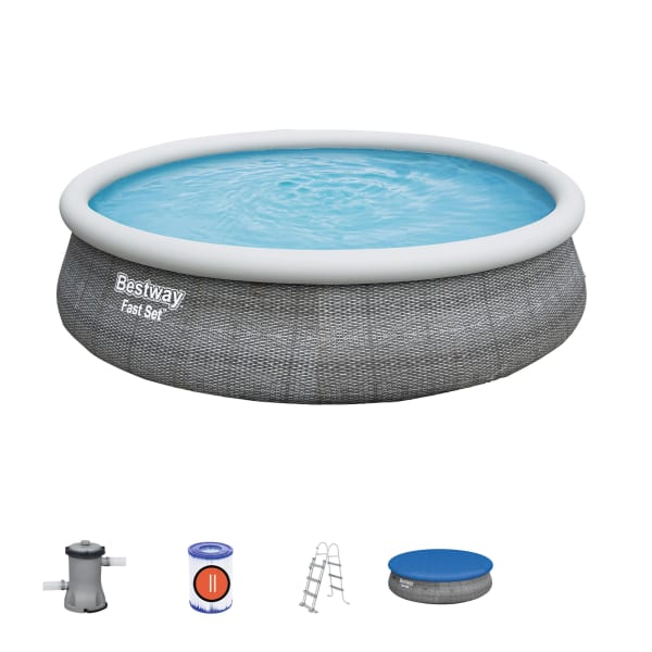 Piscina desmontable fast set ratán 457x107 cm depuradora de cartucho 2.006