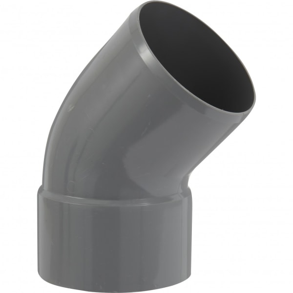 Codo 45° en pvc para encolar, hembra/macho, d100