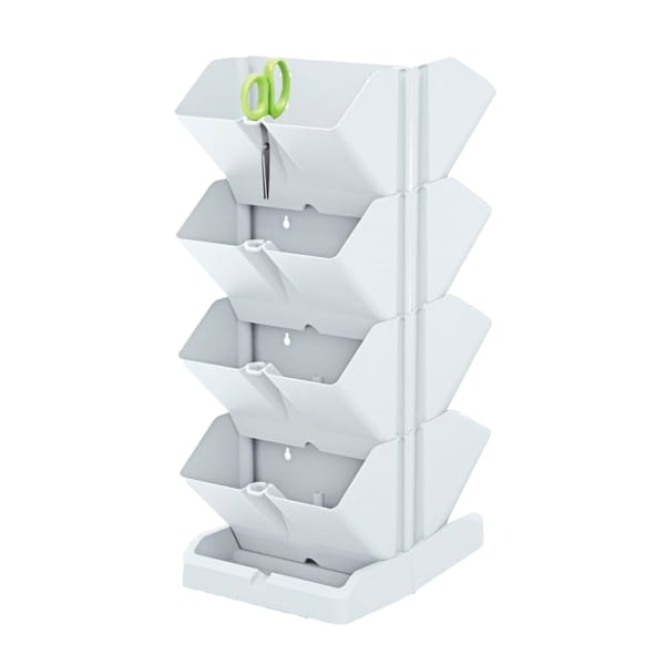 WellHome Pack 2 maceteros verticales en color blanco 19,5 x 11,4 x 47,5 cm