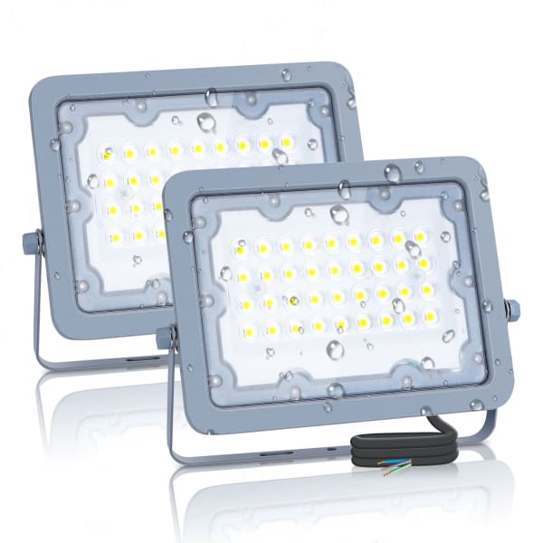 Aigostar refletores LED para exteriores 30w, 4000k 2450lm, ip65, 2 peças