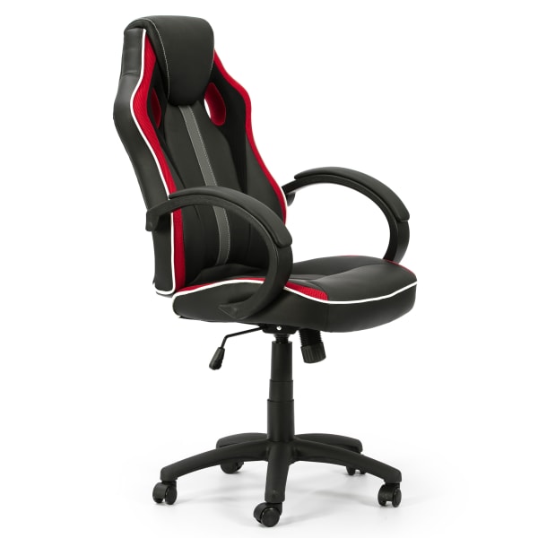 Cadeira de escritório elevatória e reclinável formula, color preto/vermelho