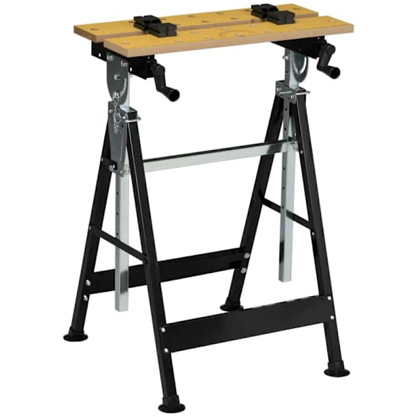 Banco de trabajo 65x57x114cm metal, mdf bicolor Homcom