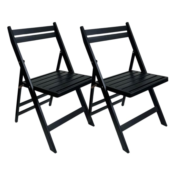 Conjunto de 2 cadeiras dobráveis em madeira de bambu 42,5x47,5x47,5x79