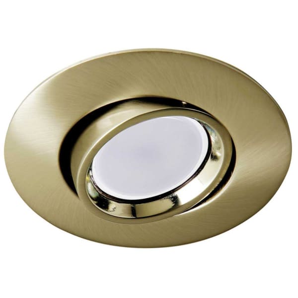 Kit empotrable basculante dorado viejo + bombilla LED 8w cálida wonderlamp