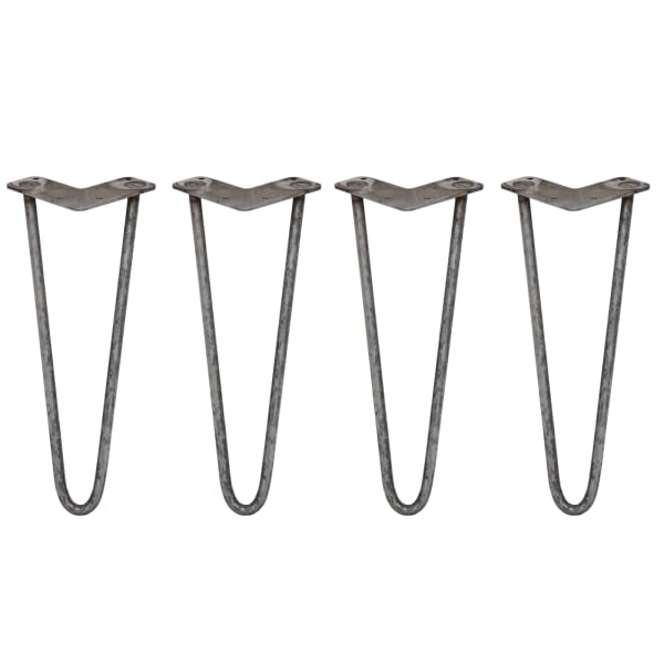 4 pernas skiski 35,5cm aço natural 2 pontas 12mm