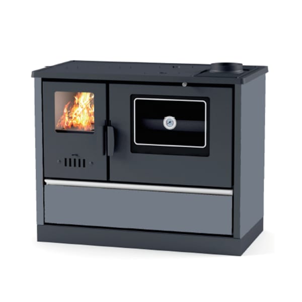 Cocina de leña con horno versi sannover 7 kw negro