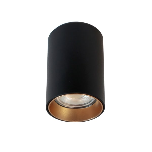 Foco de superficie basic ii cilíndrico negro ip20 1xgu10 wonderlamp