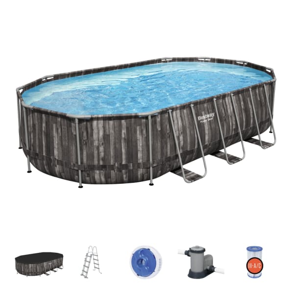 Conjunto de piscina desmontável tubular bestway® power steel­™ oval de