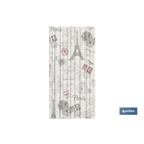 Cortina de Baño Impermeable con Estampado | 12 Anillas | 2,20 x 2 cm