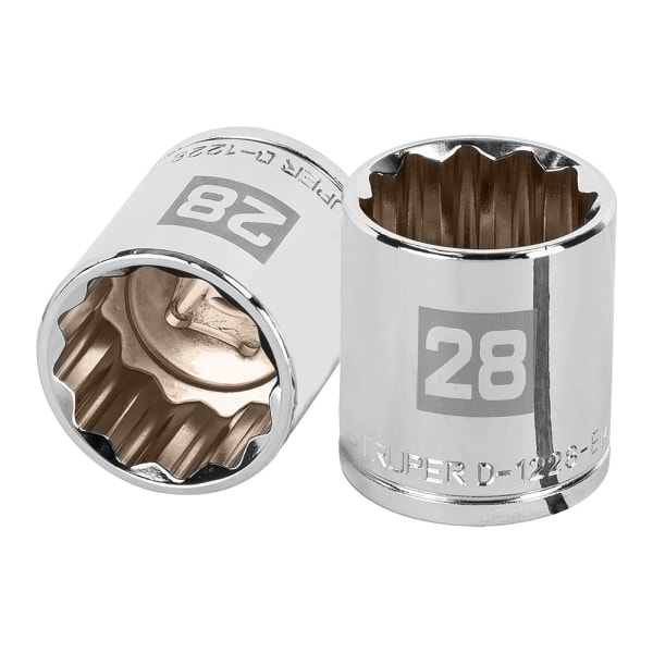 Llave vaso bihexagonal, cuadro 1/2" - 28 mm