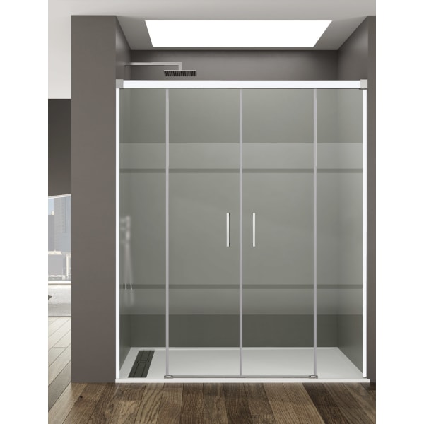 Mampara de ducha Frontal BASIC 2+2 182cm - Serigrafiado - Combi